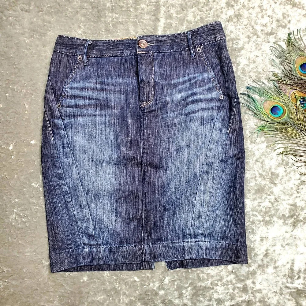 X2 Quality Denimโ Pencil Distressed Skirt